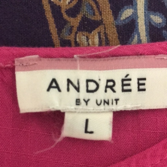 Andree by Unit Women’s Ruffle Top Pink Size L Flutter Sleeve Boho Summer Barbie - Picture 8 of 11